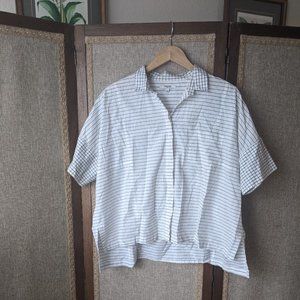 Madewell Grid Stripe Courier Shirt Large
